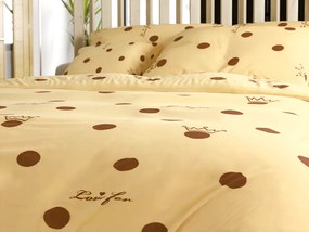 Lenjerie de pat din bumbac LOVE FOR crem Dimensiune lenjerie de pat: 70 x 90 cm | 140 x 200 cm