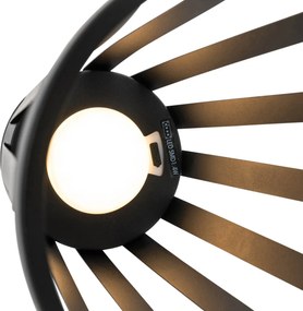 Lampă de masă pentru exterior neagră cu LED 3 trepte reglabile, solară și reîncărcabilă - Penny