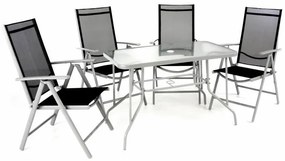 Set de masă pliabilă pentru grădină + 4 scaune - negru