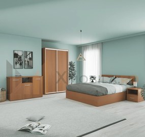 Set Dormitor Smart, Material Pal 18mm, Culoare Cires