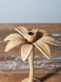 Suport lumanare bej din aluminiu H28cm Palm