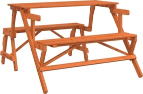 vidaXL Masă de picnic cu bănci, lemn masiv brad, convertibilă 2 în 1