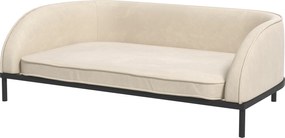 PawHut Canapea pentru, Scaun pentru Câini Mari și Mijlocii Înălțat cu Picioare și Husă Detașabilă, 101,5x62x34,5 cm, Crem | Aosom Romania