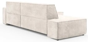 Colțar extensibil TERAMO, în formă de L, cu spațiu de depozitare, pe partea dreaptă, bej