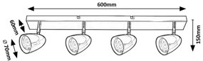 Spot Rabalux 73022 PERICO 4xGU10/5W/230V alb