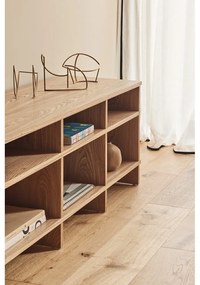 Comodă TV în culoare naturală cu aspect de lemn de stejar 180x50x40 cm Inari – Teulat