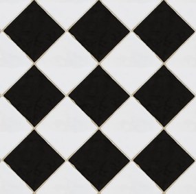 Tapet Checkered Tiles, Black &amp; White, Rebel Walls, 5 mp / rola