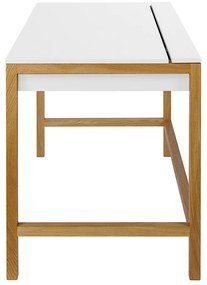 Birou cu blat alb Woodman NorthGate, alb-natural