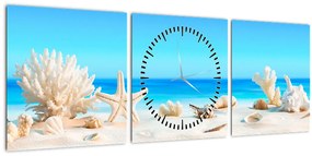 Tablou - Natura morta cu scoici (cu ceas) (90x30 cm)