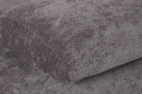 Canapea cu 3 locuri din bumbac, gri, spătar rabatabil, picioare sferice din lemn, material rezistent la pete, 85 x 220 x 111 cm, „Èze”