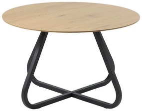 Masă de dining în culoare naturală rotundă cu blat cu aspect de lemn de stejar ø 120 cm Cesura – Unique Furniture