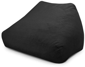 Fotoliu bean bag negru cu tapițerie din catifea reiată Sofa Snug – SLOWDOWN