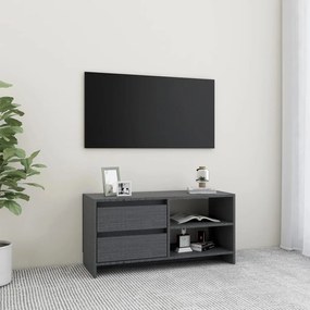 809896 vidaXL Comodă TV, gri, 80x31x39 cm, lemn masiv de pin