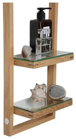 Etajeră de perete din lemn de stejar Wireworks Zone, înălțime 81 cm