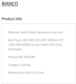 Plafoniera LED design modern BIANCO 40Watt, NVL-9060285