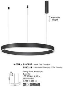 Lustra LED dimabila design circular MOTIF D-100cm