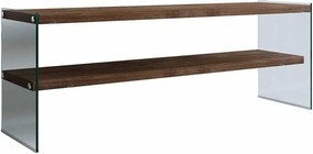 Comoda TV TV103, nuc, sticla/lemn, 120x35x45 cm