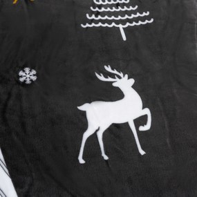 Lenjerie de pat microplus WHITE TREES gri inchis Dimensiune lenjerie de pat: 2 buc 70 x 90 cm | 200 x 220 cm