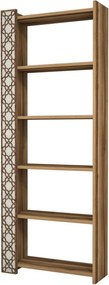 Biblioteca CITY, alun/bej, PAL melaminat, 65x24x170 cm