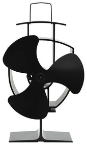 vidaXL Ventilator de sobă cu alimentare termică, 3 palete, negru