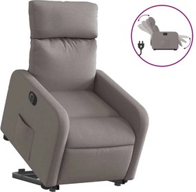 vidaXL Fotoliu electric rabatabil cu ridicare, gri taupe, textil