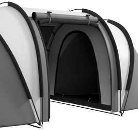 Outsunny Cort de camping familial 4-5 persoane cu 2 camere 3 ferestre, sac de transport, impermeabil, dim. 450L x 220l x 180Hcm | Aosom Romania