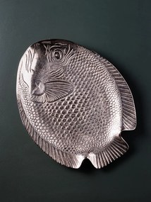 Tava servire, argintie, din aluminiu, Fish