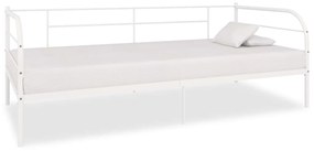 Cadru pat de zi, alb, 90 x 200 cm, metal Alb, 90 x 200 cm