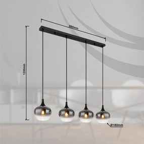 Lustra moderna cu 4 pendule MAXY