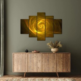Tabloul cu spirala abstractă în galben (150x105 cm)