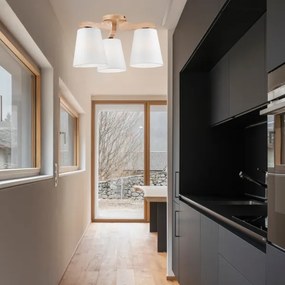 Lustră aplicată ANDREA 3×E27/60W/230V stejar/albă