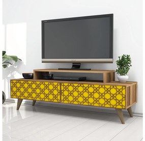 Masă TV/Dulap Clementine (Nuc + Galben). 1088569