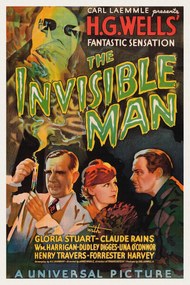 Artă imprimată The Invisible Man (Vintage Cinema / Retro Movie Theatre Poster / Horror & Sci-Fi), (26.7 x 40 cm)