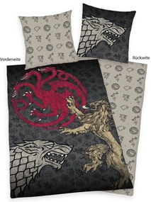 Lenjerie de pat din bumbac Herding Game ofThrones, 135 x 200 cm, 80 x 80 cm