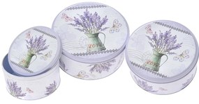 Set 3 cutii de depozitare metalice Love Lavander