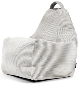 Fotoliu bean bag crem cu tapițerie din catifea reiată Play Amuse – SLOWDOWN