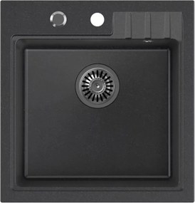 Chiuveta compozit incastrata Quadron Pop Peter 110 negru - black dotted 50x52 cm