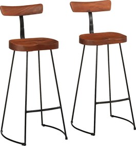 vidaXL Scaune de bar 2 buc 49x43x103 cm lemn masiv de mango