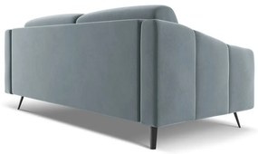 Canapea albastru-deschis cu tapițerie din catifea 202 cm Nalu – Makamii
