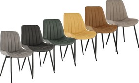 Scaun, piele ecologică gri deschis/negru, HAZAL