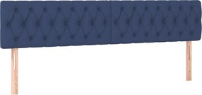 vidaXL Tăblii de pat, albastru, 180x7x78/88 cm, textil