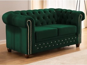 Canapea verde extensibilă cu tapițerie din catifea 148 cm York Blik – Ropez