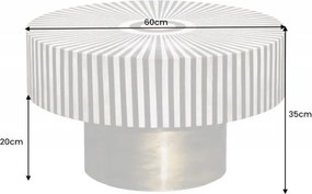 Masuta auxiliara design unicat Bone Inlay 60cm