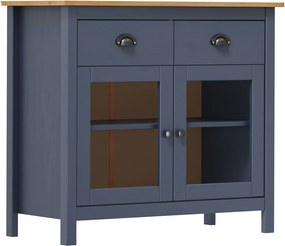 vidaXL Servantă Hill, gri, 90x40x80 cm, lemn masiv de pin