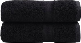 vidaXL Prosoape de baie premium SOLUND, 2 buc., negru, 30x30 cm, 600 g/m²