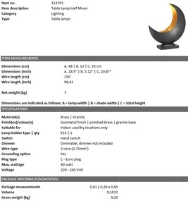 Veioza, lampa de masa dimabila Half Moon 113793 HZ