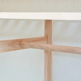Dulap din material textil si lemn de pin 110 x 40 x 170 cm Alb, 1