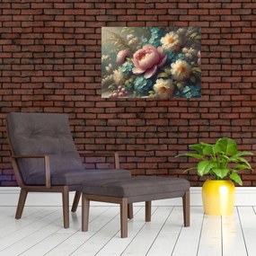 Tablou - Natură moartă cu flori - pictură (70x50 cm)