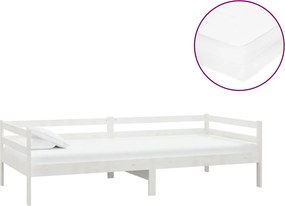 vidaXL Pat de zi cu saltea, 90x200 cm, lemn masiv de pin
