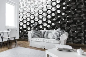 Fototapet - 3D  hexagon (254x184 cm), în 8 de alte dimensiuni noi
